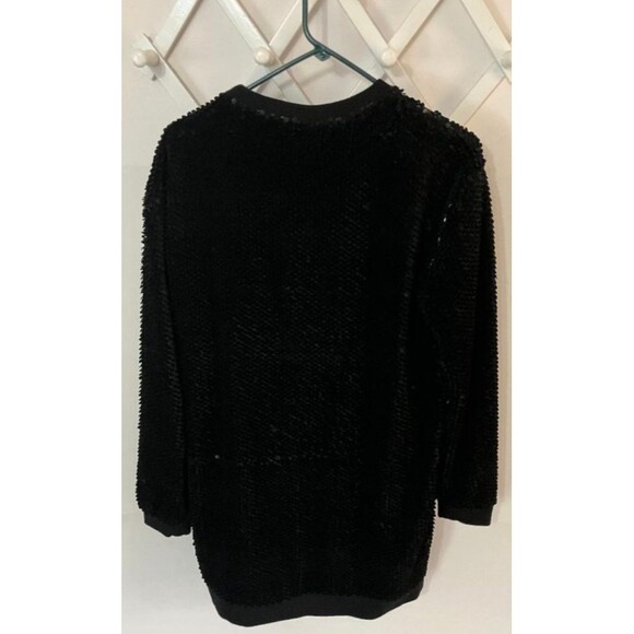 NWT Kendall + Kylie Women’s Black Velvet Sequined Tunic Dress Long Sleeve S - Picture 3 of 9